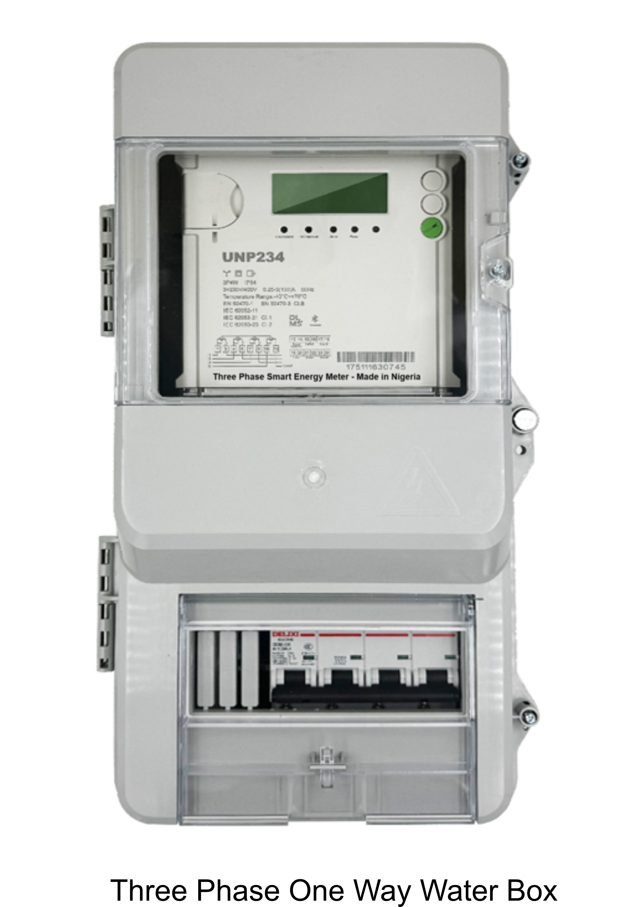Three phase one way meter box
